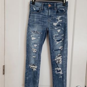 American eagle 0 high rise jegging next level stretch jeans skinny